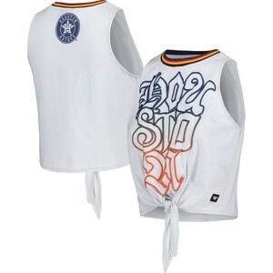 Houston Astros Women's M The Wild Collective Gray Twisted Tie Front Tank Top